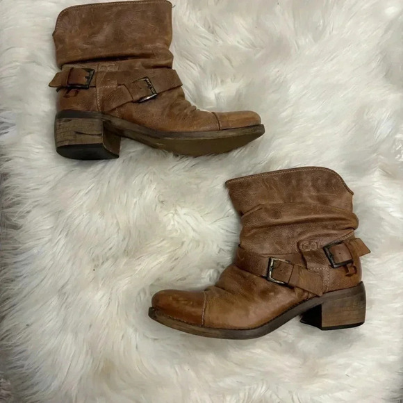 Aldo made in Italy  boots cognac tan brown slouchy leather western boots sz 7 - Picture 3 of 6